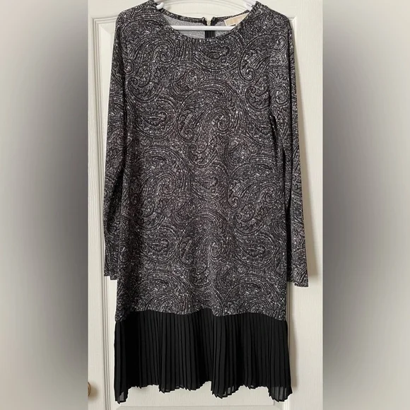 michael kors pleated hem dress Michael Michael Kors Pleated Release Mini Dress Black L71427 Womens Size M